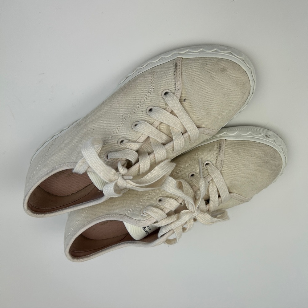 Kate Spade New York Vale Cream canvas sneakers size 6B - Picture 3 of 5